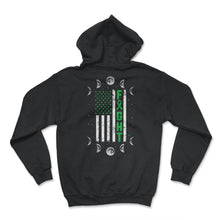 Load image into Gallery viewer, Mental Health Awareness Shirt, Fight Green Ribbon American Flag Moon - Hoodie - Black