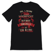 Load image into Gallery viewer, Tee shirt papa fille homme humoristique cadeau anniversaire alibi