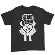 Load image into Gallery viewer, Heart Surgery Shirt, Heart Warrior Tee, Top CHD Warrior Heart Patient - Youth Tee - Black