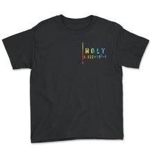 Load image into Gallery viewer, Chemical Pun Element Shirt, Holy 6.0022x1023 Y Mole Avogadro Pocket - Youth Tee - Black