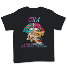 Load image into Gallery viewer, CNA I Am Who I Am Sexy Mouth Lips Glitter Peace Sign Whisper Words Of