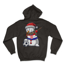 Load image into Gallery viewer, Soccer Boy Dabbing Snowman Christmas Jersey Croatia Shirt, Football - Hoodie - Black