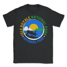 Load image into Gallery viewer, Isle Royale National Park Shirt, Michigan Moose Tee, Beach Lover Gift - Unisex T-Shirt - Black