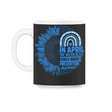 Load image into Gallery viewer, Child Abuse Prevention Month, In April I Wear Blue Child Abuse - 11oz Mug - Black on White