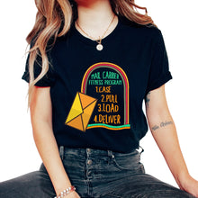 Load image into Gallery viewer, Mailman Shirt, Mail Carrier Fitness Program Envelop Tee, Funny Postal - Unisex T-Shirt - Black
