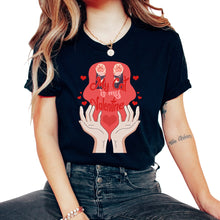 Load image into Gallery viewer, Valentines Day Shirt, My Cat Is My Valentine Cat Paw Heart Tee, - Unisex T-Shirt - Black