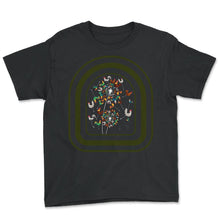 Load image into Gallery viewer, Dandelion Chicken Shirt, Floral Farm Chicken Tee, Natures Flower - Youth Tee - Black