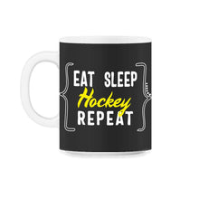 Load image into Gallery viewer, Eat Sleep Hockey Repeat T shirt - 11oz Mug - Black on White