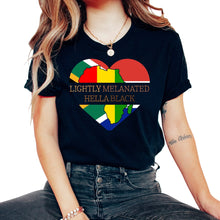 Load image into Gallery viewer, Juneteenth Shirt, Lightly Melanated Hella Black Tee, Black - Unisex T-Shirt - Black
