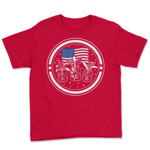 Load image into Gallery viewer, 4th Of July Shirt, Wife Mom Nana America Flag Independence Day - Youth Tee - Red