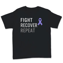 Load image into Gallery viewer, Eating Disorder Recovery Shirt Fight Recover Repeat Ed Warrior Purple