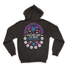 Load image into Gallery viewer, Thyroid Cancer Awareness Shirt, With Any Luck I'll Beat Rainbow - Hoodie - Black