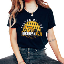 Load image into Gallery viewer, Siblings Shirt, Sister Of The Birthday Boy Excavator Tee, Sisterhood - Unisex T-Shirt - Black