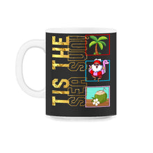 Load image into Gallery viewer, Christmas In July Shirt, 'Tis The Sea Sun Cute Santa Flamingo Float - 11oz Mug - Black on White