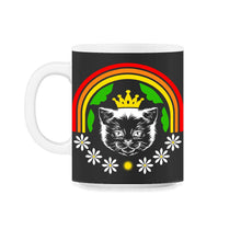 Load image into Gallery viewer, Cat With Crown Shirt, Princess Cat, Crowned Kitten Tee, Cat Parent - 11oz Mug - Black on White