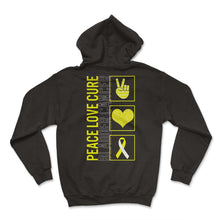 Load image into Gallery viewer, Peace Love Cure Bladder Cancer T Shirt - Hoodie - Black
