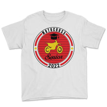 Load image into Gallery viewer, Motocross Senior 2022 Player Graduation Class of 2022 T Shirt - Youth Tee - White