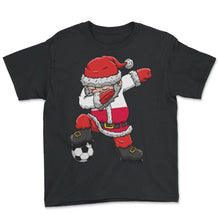 Load image into Gallery viewer, Soccer Boy Dabbing Santa Christmas Jersey Poland Shirt, Soccer Player - Youth Tee - Black