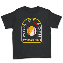 Load image into Gallery viewer, Baseball Shirt, Mom Of Both Baseball Softball Leopard, Baseball Mom - Youth Tee - Black