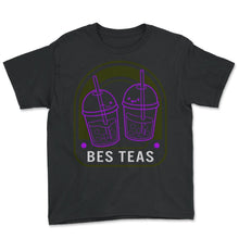 Load image into Gallery viewer, Bes Teas Shirt, Bubble Tea Bubble Milk Tea Graphic Tee, Bubble Tea - Youth Tee - Black