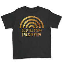 Load image into Gallery viewer, Earth Day Everyday Pine Tree Green Vintage Sunset Preserve - Youth Tee - Black
