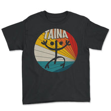 Load image into Gallery viewer, Taina Coqui Frog Symbol Shirt, Atabey Ancestors Puerto Rico Flag - Youth Tee - Black