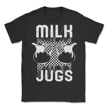 Load image into Gallery viewer, Breast Feeding Shirt, Milk Jugs Design Funny Tee, Mother's Day - Unisex T-Shirt - Black