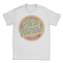 Load image into Gallery viewer, Nurse Shirt, PICU Nurse Leopard Floral Tee, Nurse Week Pediatrician - Unisex T-Shirt - White