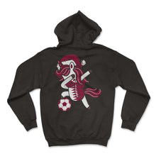 Load image into Gallery viewer, Soccer Girl Dabbing Unicorn Christmas Hat Scarf Qatar Jersey Shirt, - Hoodie - Black