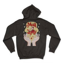 Load image into Gallery viewer, Mailman Shirt, Mail Lady Stamp Tee, Cute Mail Carrier, Postal Life, - Hoodie - Black