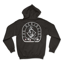 Load image into Gallery viewer, Aerialists Circus Shirt, The Aerialist Tee, Flying Acrobat Aerial - Hoodie - Black