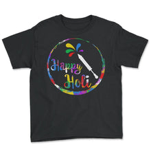 Load image into Gallery viewer, Happy Holi Festival Shirt, Festival Of Colors, Holi Festival Lover - Youth Tee - Black