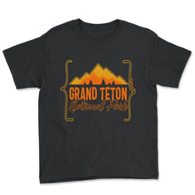 Load image into Gallery viewer, Grand Teton National Park Shirt, Wyoming Mountain Tee, Animal Outdoor - Youth Tee - Black