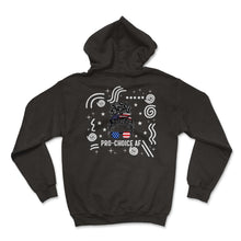 Load image into Gallery viewer, Pro Choice AF Shirt, Messy Bun, Middle Finger Uterus, Feminist shirt, - Hoodie - Black