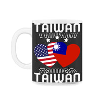 Load image into Gallery viewer, America And Taiwan Shirt, Taiwanese American Flag Tee, Dual - 11oz Mug - Black on White
