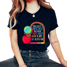 Load image into Gallery viewer, School Secretary Besties Funny Shirt, Back To School Office - Unisex T-Shirt - Black