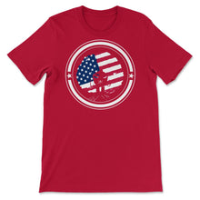 Load image into Gallery viewer, 4th Of July Shirt, Black Girl African American Afro Flag Independence - Unisex T-Shirt - Red