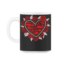 Load image into Gallery viewer, Heart of Trucks Shirt, Construction Trucks Tee, Trucks Lover Birthday - 11oz Mug - Black on White