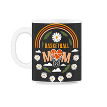 Load image into Gallery viewer, Basketball Shirt, Basketball Mom Heart Rainbow, Basketball Lover - 11oz Mug - Black on White
