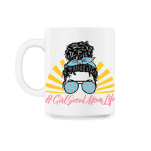 Load image into Gallery viewer, Mom Shirt, Girl Scout Mom Life Messy Bun Tee, Mother's Day Gift - 11oz Mug - White