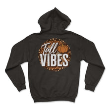 Load image into Gallery viewer, Thanksgiving Shirt, Fall Vibes Pumpkin Leopard Tee, Autumn Fall - Hoodie - Black