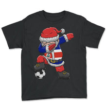 Load image into Gallery viewer, Soccer Boy Dabbing Santa Christmas Jersey Costa Rica Shirt, Soccer - Youth Tee - Black