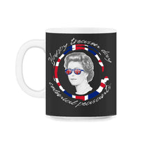 Load image into Gallery viewer, Happy Treason Day Shirt, Colonial Peasants 4th Of July Queen - 11oz Mug - Black on White