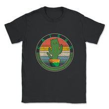 Load image into Gallery viewer, Cactus Cat Shirt, Cactus Plant Tee, Cute Cactus Kitten Lover Design, - Unisex T-Shirt - Black