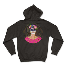 Load image into Gallery viewer, Dia De Los Muertos Shirt, Little Girl Sugar Skull Floral Women - Hoodie - Black