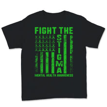 Load image into Gallery viewer, Fight The Stigma USA Flag Mental Health Disease Awareness Green