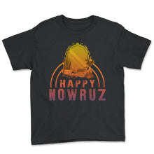Load image into Gallery viewer, Happy Nowruz Shirt, Haft Seen Arrangement Gift, Iranian New Year, - Youth Tee - Black