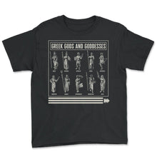 Load image into Gallery viewer, Greek Mythology Shirt, Greek Gods And Goddesses Apollo Hades - Youth Tee - Black