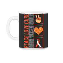 Load image into Gallery viewer, Peace Love Cure Sensory Processing Disorders T Shirt - 11oz Mug - Black on White