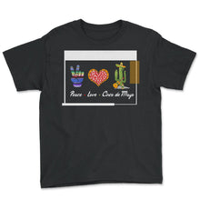 Load image into Gallery viewer, Cinco De Mayo Shirt, Peace Love Down To Fiesta, May 5th Mexican - Youth Tee - Black